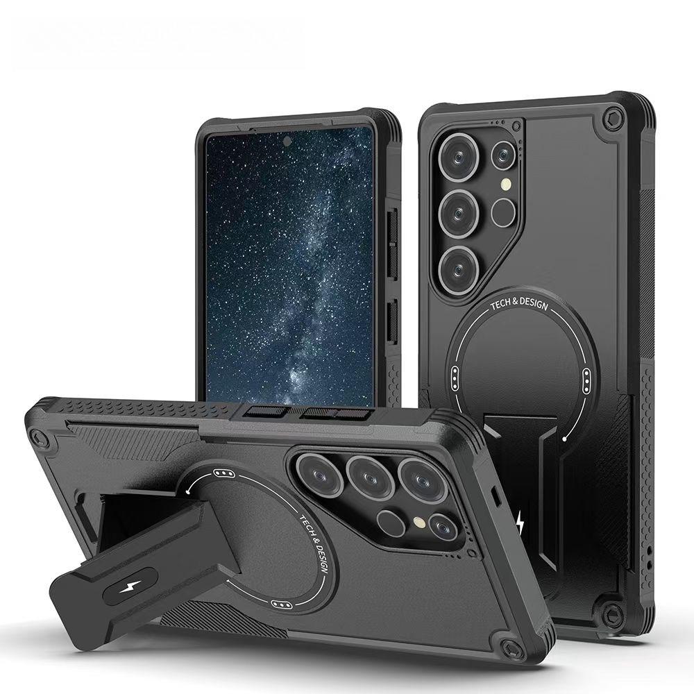 Anti-Dust Anti-Fall Heavy Duty Protection Shockproof Magnetic Phone Case With Kickstand for Samsung S25Ultra S24 A06 A05 A16 A15 A14 A25 A25 A35 A36 A55 A54 Bumper Matte Hard Cover