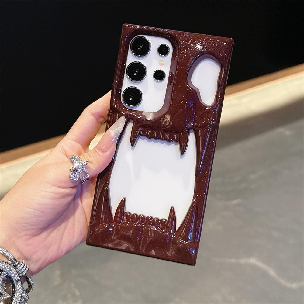 For Samsung S25Ultra S25+ S25 S24Ultra S24+ S24, Fancy Shape Cool Skull Matte Plating Hollow Heat Dissipation Case Cooling Soft Back Cover