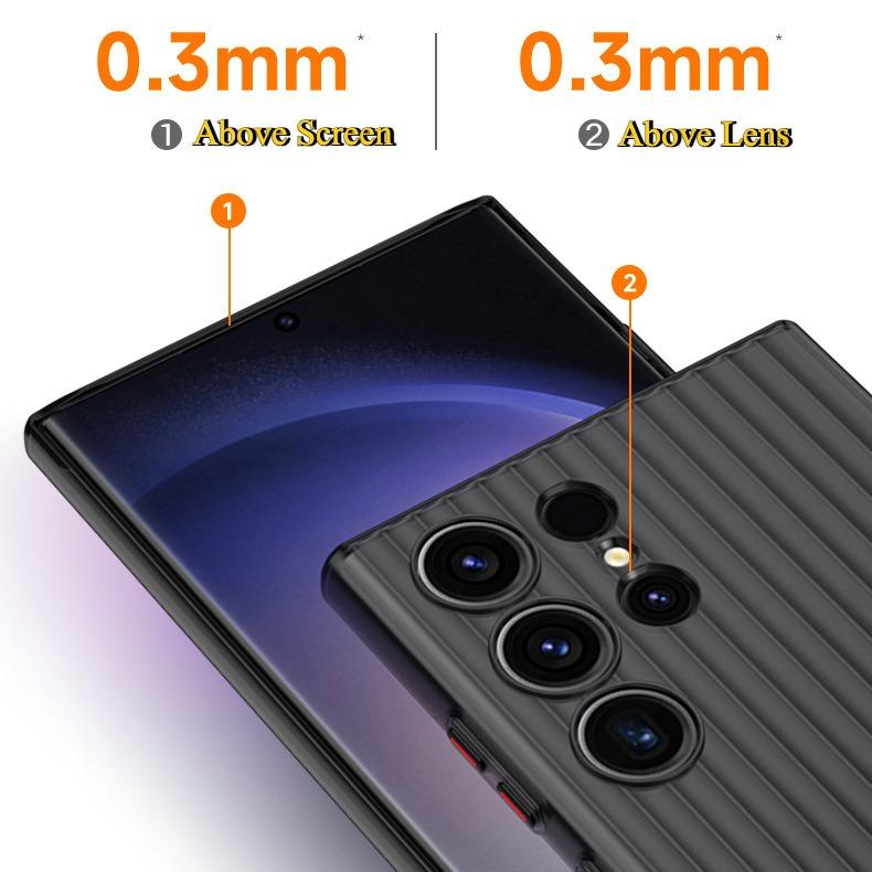Corrugated Grille Magnetic Hard Polycarbonate Ultra-Thin Light Phone Case for Samsung S25Ultra S24 S23 Matte Frozen Fog Thin High Transparency Full Cover