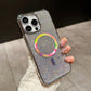 Luxury Rhinestone Glitter Plating Slim PC Strong Magnetic Phone Case For iPhone 16ProMax 15 14 13 Hard Support Wireless Charging Full Cover