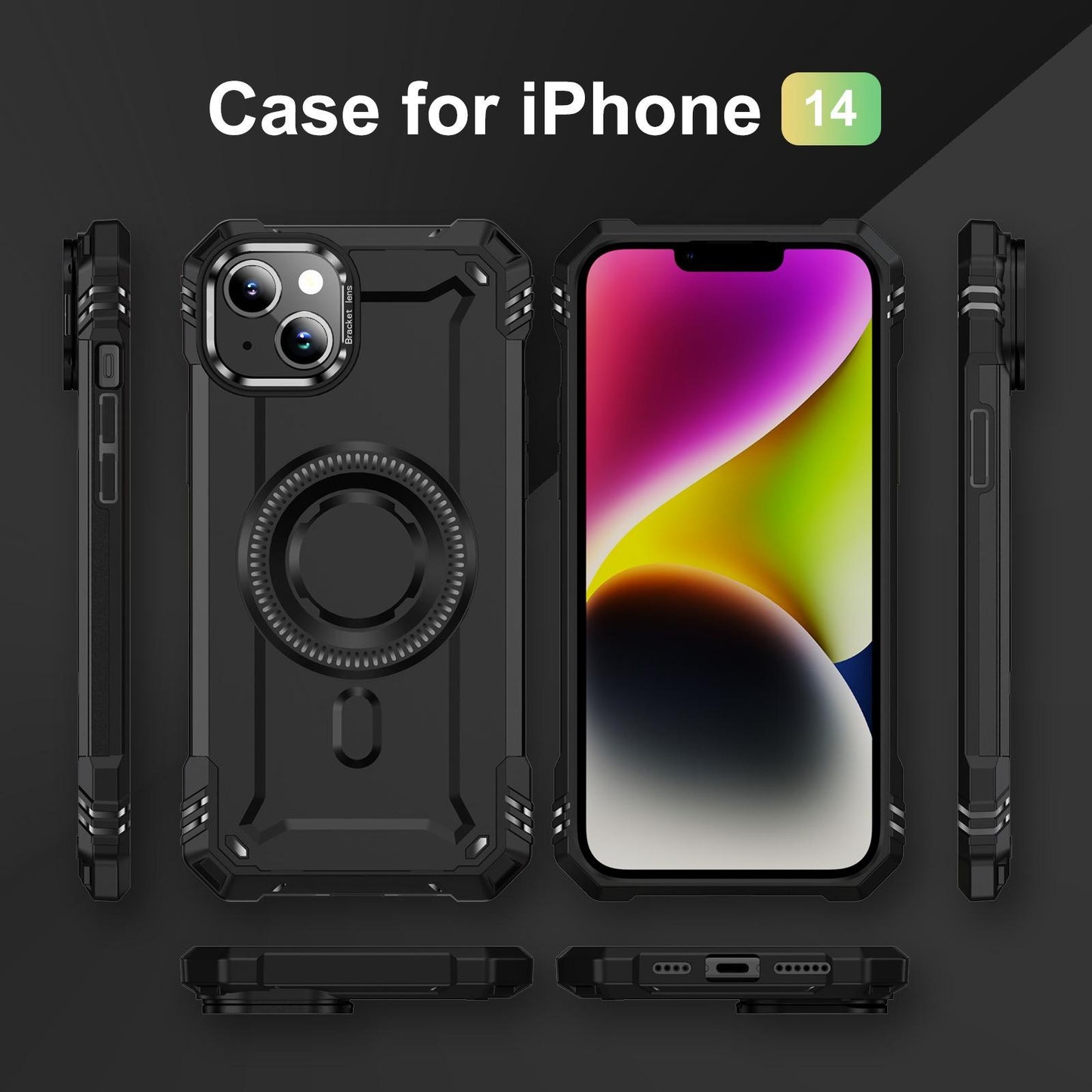 Anti-Dust Four Corner Anti-Fall Heavy Duty Protection Shockproof Strong Magnetic Phone Case With Camera Kickstand for iPhone 16ProMax 16 15 14 13 12 11 XR Hard Full Cover