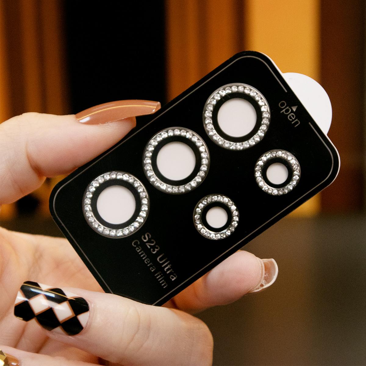 Diamond 9H Tempered Glass Camera Lens Protector Alloy Ring Cover for Samsung Galaxy S25 Ultra S24 Ultra
