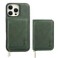 Multi-function Leather Zipper Card Case Strong Magnetic Wallet Card Holder Card Bag Case for Magsafe for iPhone 16 15 14 13 12 Pro Max Stand Cover for Samsung S25 S24 S23 Smart Phone Accessories
