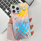 For iPhone 16ProMax 16 15 14 13 Phone Case, Electroplating Laser Love Heart Pattern Acrylic Slim, Camera Protection Non-Yellowing Hard Cover