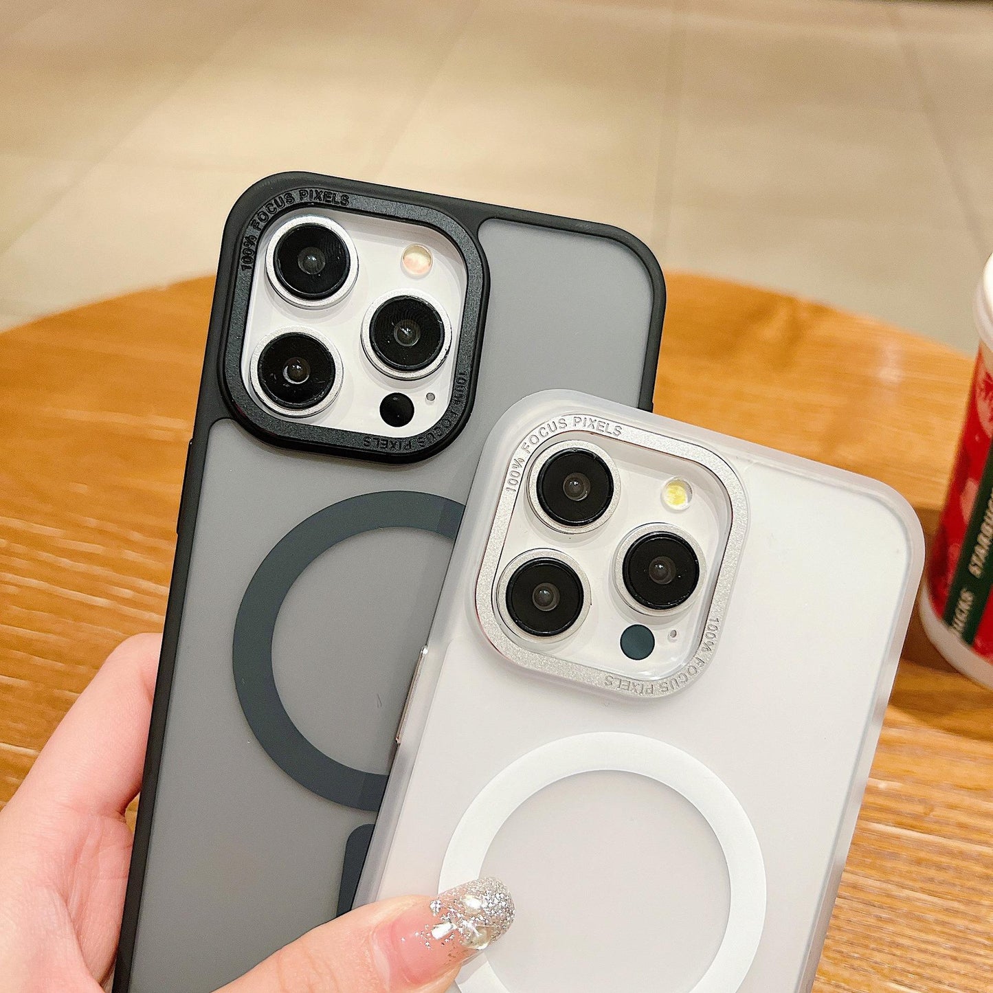 For iPhone 16ProMax 16 15 14 13 12 11 Plus Pro Max Phone Case, Matte Transparent Magnetic Acrylic Slim, Metal Camera Protection Hard Full Cover