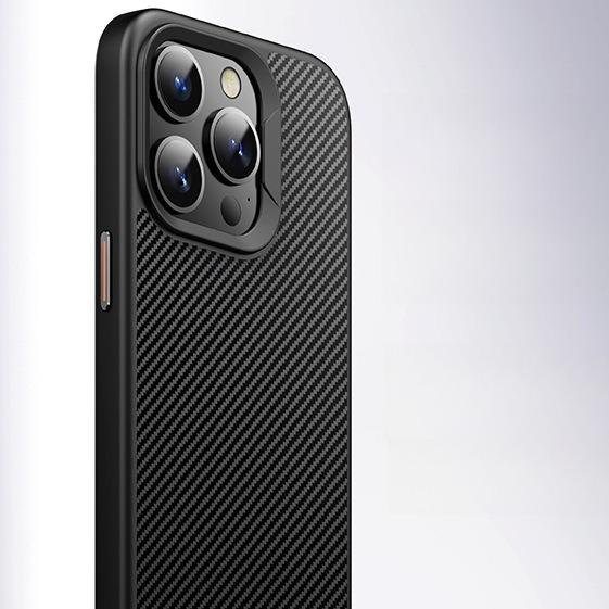 Carbon Fiber Pattern Slim PC Business Men Strong Magnetic Phone Case For iPhone 16ProMax 15 14 13 12 Skin Feel Bumper Shockproof Hard Full Cover