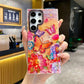 For Samsung S25 S24 S23 S22 A34 A35 A53 A54 A55 Note20Ultra Phone Case, Luxury Elegant Colorful Rainbow Castle Butterfly Flower Oil Painting Metal Camera Frame Anti-drop Hard Shockproof Full Cover