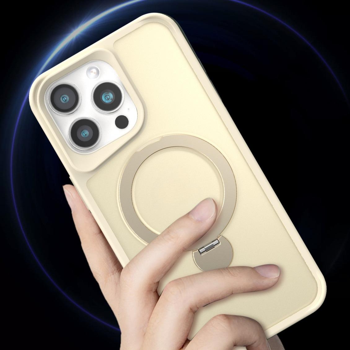 Slim PC Strong Magnetic Phone Case with 360 Rotating Metal Kickstand For iPhone 16ProMax 15 14 13 12 11 Skin Feel Bumper Shockproof Hard Full Cover