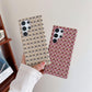For Samsung S25Ultra S24 S23 S22 Phone Case, Simple Gradient Grid Mosaic Woven Pattern Fabrics Shockproof Hard Full Cover