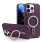 Luxury Full Leather Glossy Kickstand Phone Case For Magsafe For iPhone 16ProMax 16 15 14 13 12 11 Metal Ring Magnetic Metal Holder Shockproof Stand Back Cover