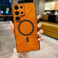 For Samsung S25Ultra S25Edge S24 S23 S22 S21 Note20 Case, Matte Suede Leather Magnetic Shockproof Anti-Slip Hard Phone Case