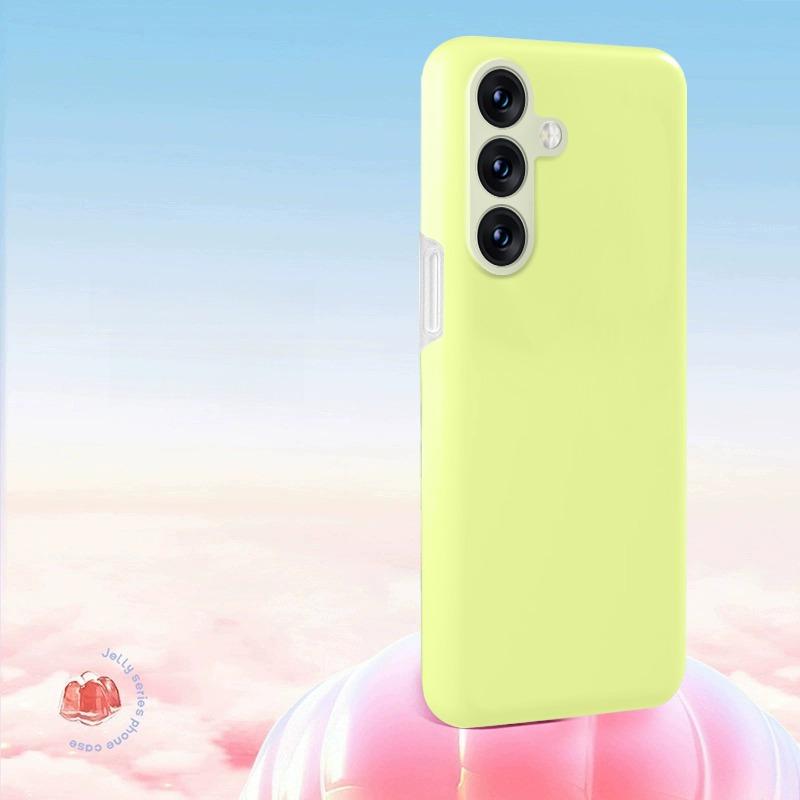 Luxury Lovely Liquid Silicone Jelly style Precision Len Protection Phone Case For Samsung S25Ultra S24FE S25 S24 S23, Soft Skin Feel Silicone Shockproof Soft Cover With Microfiber Lining