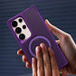 Carbon Fiber Pattern Slim PC Strong Magnetic Phone Case with 360 Rotating Metal Kickstand For Samsung S25Ultra S25Plus S25 S24 S23 A16 A26 A36 A56 Skin Feel Bumper Shockproof Hard Full Cover