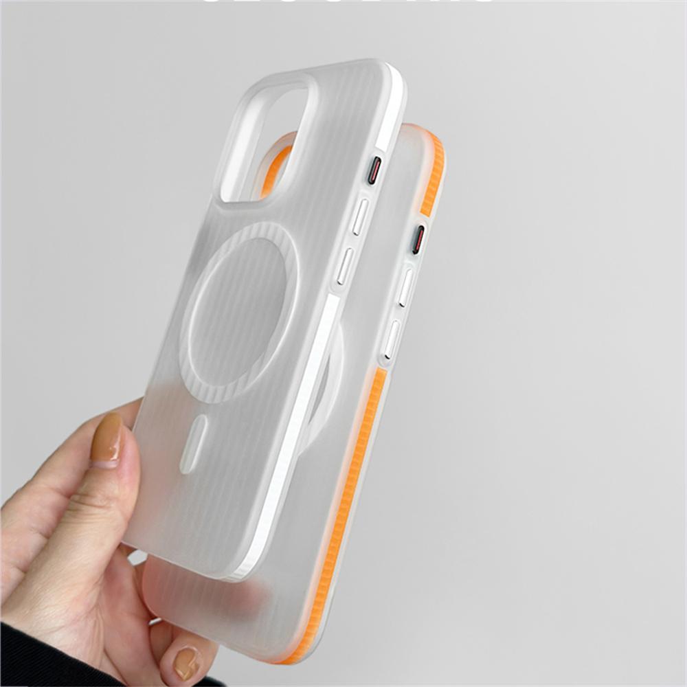 Luxury Transparent Matte Magnetic Wireless Charger Phone Case For iPhone 16 15 14 13 Pro Max Armor Bumper Shockproof Cover