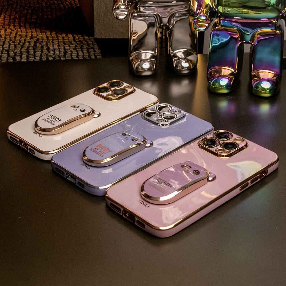 Panda Kickstand Plating Phone Case For iPhone 16 15 14 13 12 11 XR XSMax X/XS