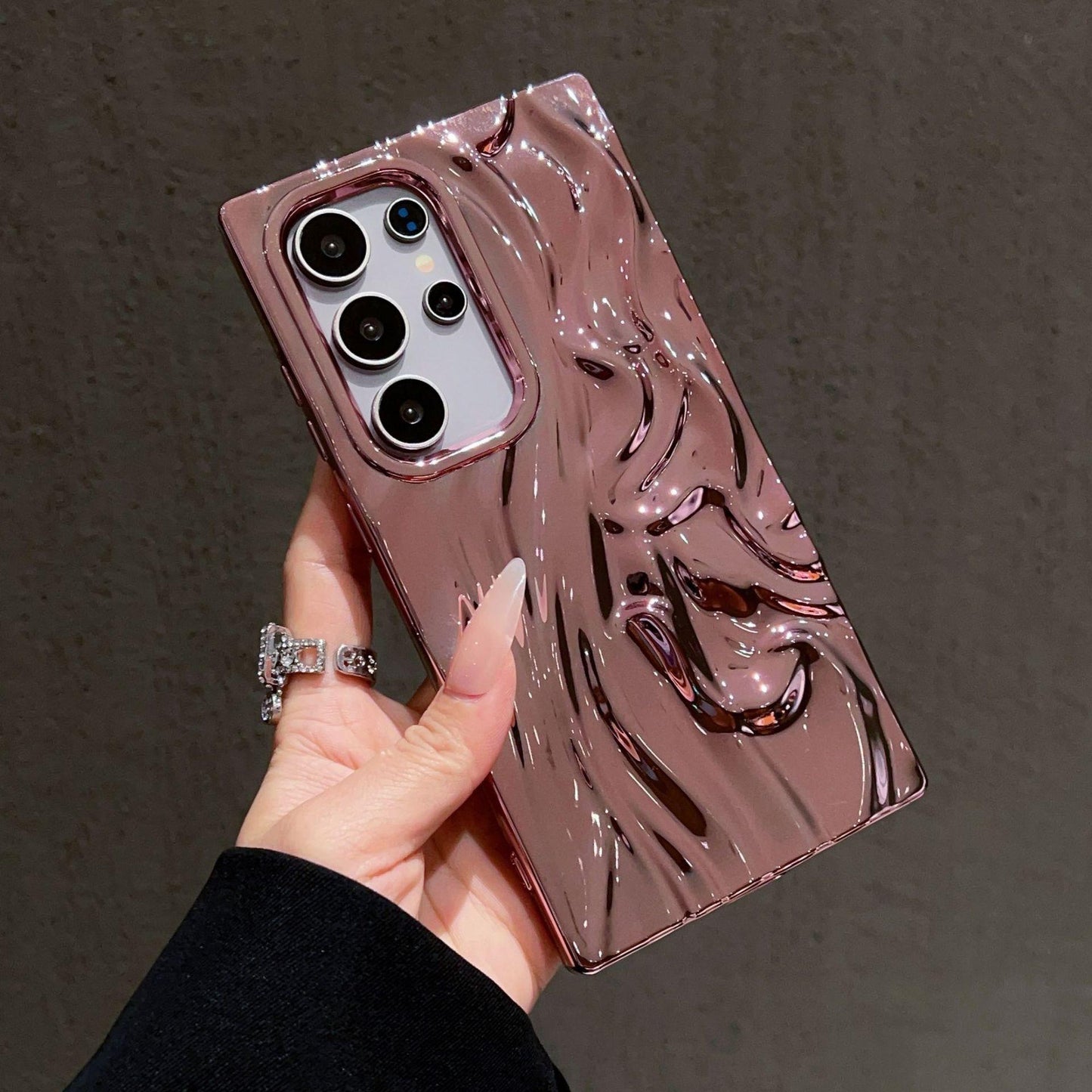 For Samsung S25Ultra S25 S24 A56 A55 A54 A36 A35 A26 A25 A16 A15, Luxury Fancy Shape Cool Wrinkled Tin Foil Pattern Plating Hollow Heat Dissipation Case Cooling Soft Back Cover