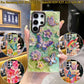 For Samsung S25 S24 S23 S22 A34 A35 A53 A54 A55 Note20Ultra Phone Case, Luxury Elegant Colorful Rainbow Butterfly Flower Oil Painting Metal Camera Frame Anti-drop Hard Shockproof Full Cover