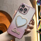 Glitter Transparent Gradient Love Heart Mirror Phone Case For iPhone 16 15 14 13 12 11 XR XSMax X/XS Clear Soft TPU Back Cover
