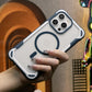 For iPhone 16 15 14 13 12 11 Pro Max Case, Clear Acrylic Two-tone Magnetic Phone Case, Luxury Elegant Case Camera Protector Shockproof Non-Yellowing Heavy Duty Protection Hard Cover
