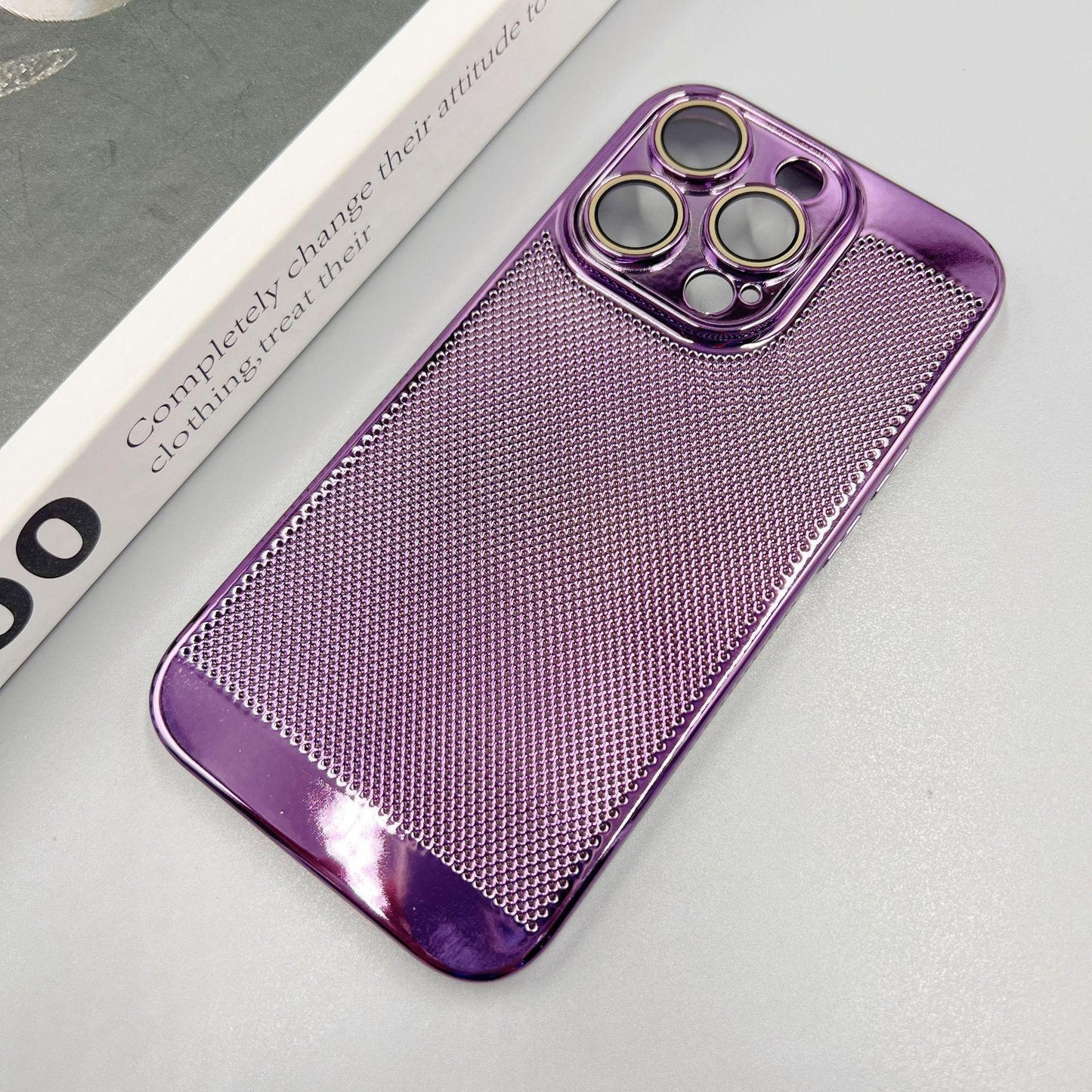 Ultra Slim Plating PC with Len Protector Cooling Phone Case For iPhone 16ProMax 15 14 13 12 Shockproof Hard Full Cover