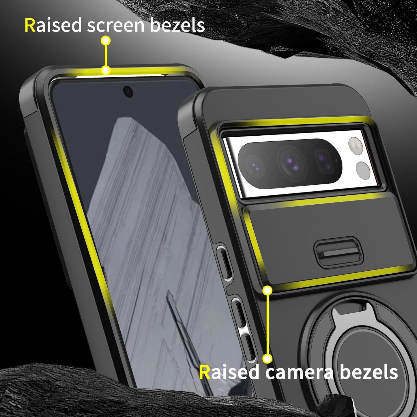 Ring Stand Holder Magnetic Case for Google Pixel  7 7Pro 8A 8Pro 9 Pro XL 9A Silde Camera Cover