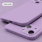 Slim Thin Luxury Square Liquid Soft Silicone Case For iPhone 16 15 14 Pro Max Protective Shockproof Back Cover with Microfiber Lining