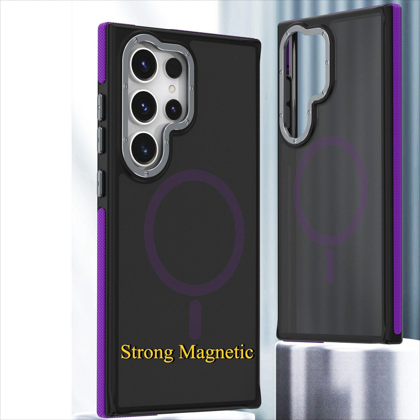 For Samsung S25Ultra S25 S24 S23FE A15 A14 A25 A24 A34 A35 A54 A55 Strong Magnetic Phone Case, Metal Camera Protection, Elegant Matte Case Shockproof Bumper Hard Full Cover