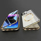 360 Full Protection Metal Magnetic Double Sided Phone Case For iPhone 16 15 14 13 12 Pro Max Plus For Magsafe Case Glass Magnetic Ring For Wireless Charging Snap Lock Full Cover