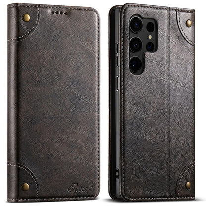 For Samsung S25 S24 S23 S22 Note20 Ultra Plus Phone Case, Smooth Surface Flip Wallet Case For Women Men Durable Faux Card Slot Leather Kickstand Magnetic Clasp Shockproof Phone Case