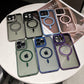 Crystal High Definition Clear Magnetic Phone Case For iPhone 16ProMax 16 15 14 13 12 11 Pro Max Plus Transparent HD Metal Len Protection Hardware Hard Full Cover