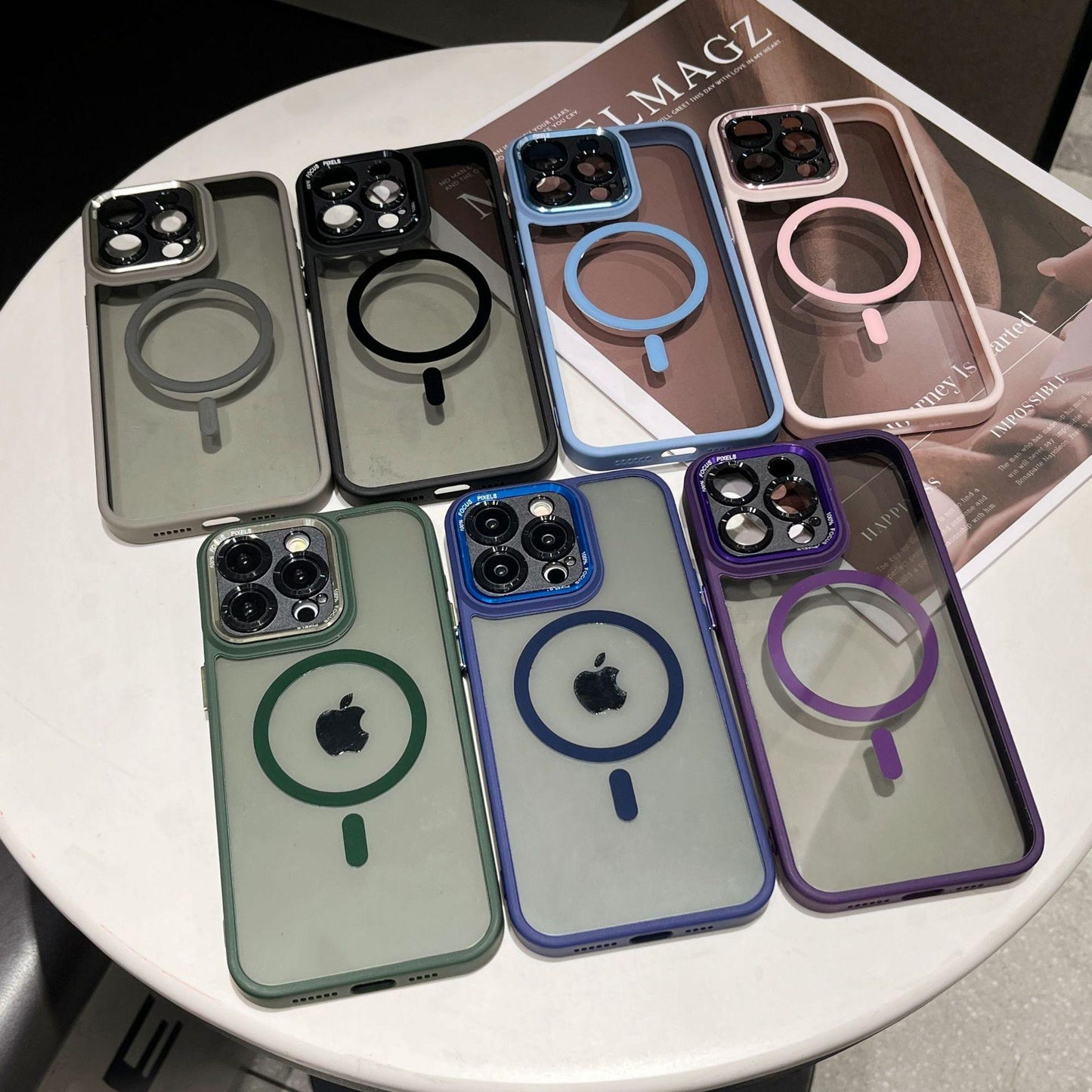 Crystal High Definition Clear Magnetic Phone Case For iPhone 16ProMax 16 15 14 13 12 11 Pro Max Plus Transparent HD Metal Len Protection Hardware Hard Full Cover