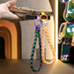 Luxury Glitter Plating Four Corners Shockproof Clear Case With Woven Wristband For Samsung S25 S24 S23 S22 S21 Note20 Transparent Hard Acrylic Hybrid Bumper Armor Cover