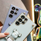 Candy Bear Holder Crossbody Lanyard Phone Case For Samsung S25 S24 S23 S22 S21 Note20 Soft TPU Back Cover