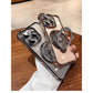 Glitter Plating Acrylic with Len Protector Phone Case with Metal Magnetic Gyro Rotating Kickstand For iPhone 16ProMax 15 14 13 12 Four Corner Shockproof Hard Full Cover