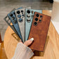 For Samsung S25Ultra S25Edge S24 S23 S22 S21 Note20 A16 A26 A36 A55 A56 Case, Maple Leaf Pattern Matte Suede Leather Shockproof Hard Phone Case