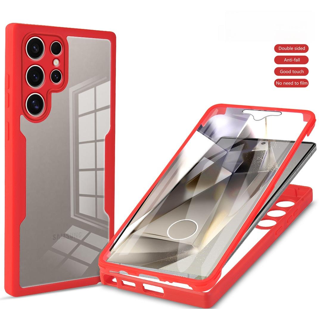 For Samsung S25Ultra S25 S24 S23 S22 S21FE A16 A26 A36 A56 Phone Case, Double Side 360 Full Protection, HD PET Screen Protector Acrylic Shockproof Hand Feel Hard Full Cover