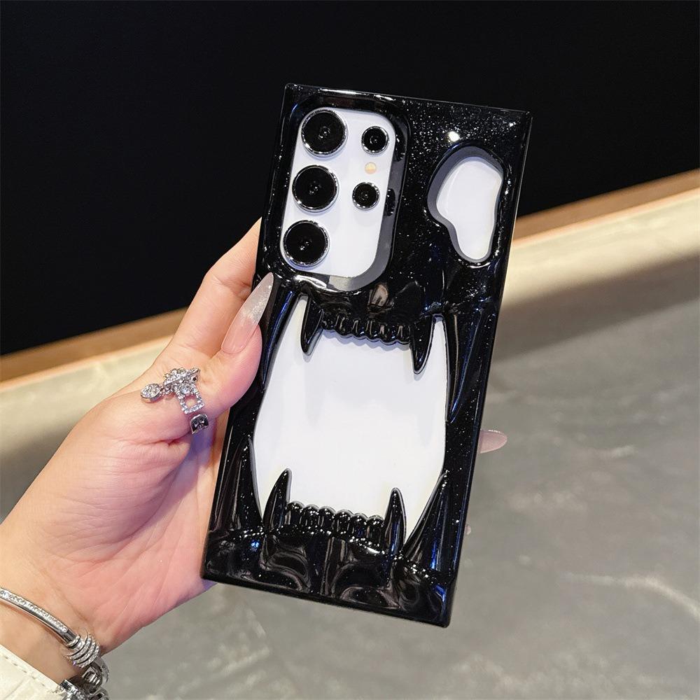 For Samsung S25Ultra S25+ S25 S24Ultra S24+ S24, Fancy Shape Cool Skull Matte Plating Hollow Heat Dissipation Case Cooling Soft Back Cover