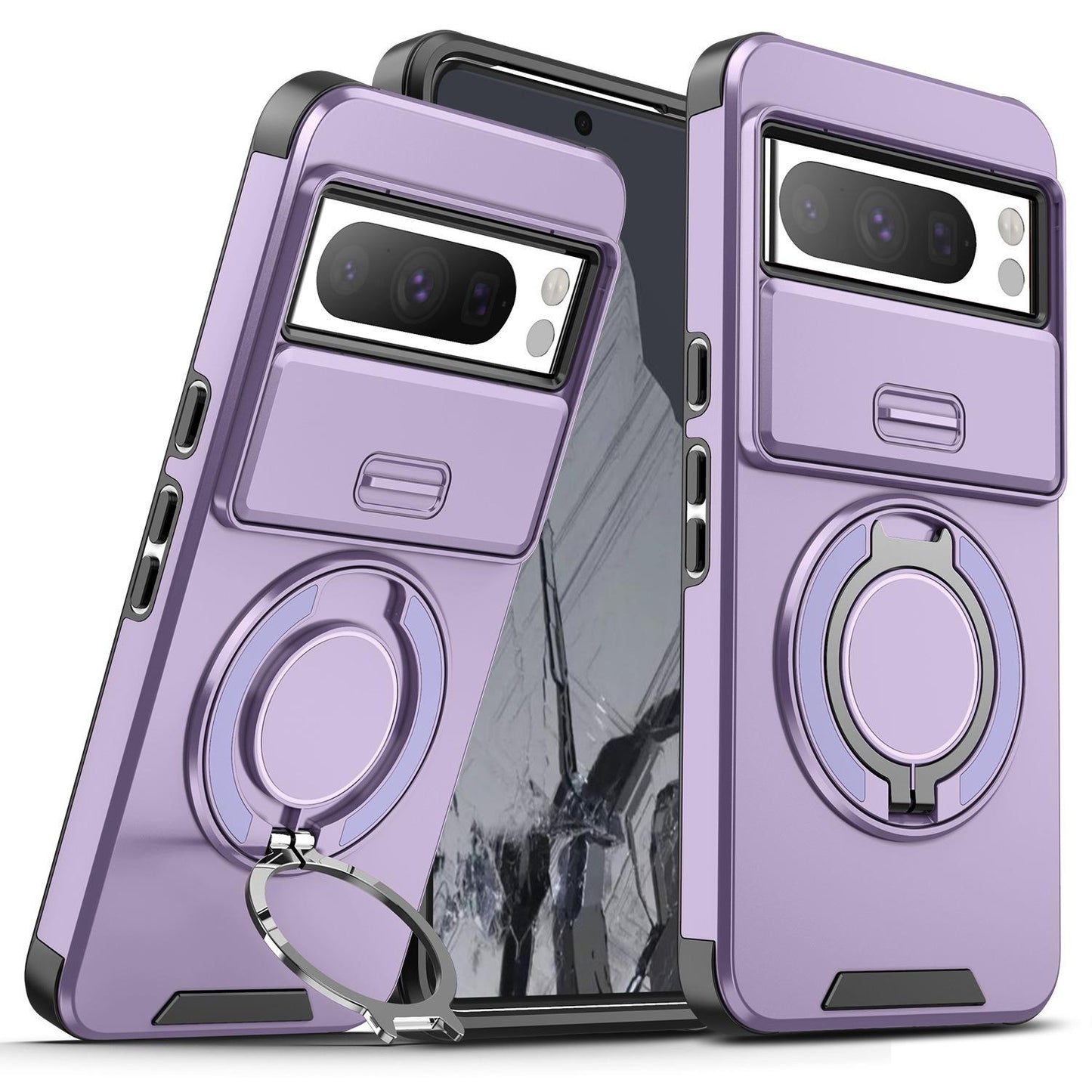 Ring Stand Holder Magnetic Case for Google Pixel  7 7Pro 8A 8Pro 9 Pro XL 9A Silde Camera Cover