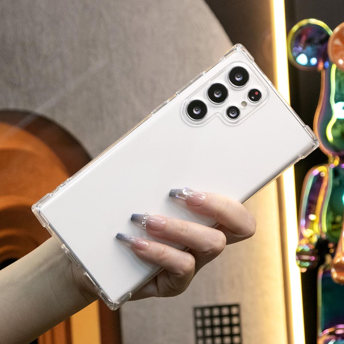 Anti-Falling Soft TPU Case For Samsung S25 S25Plus S25Ultra S24 S24FE S24Plus S24Ultra Clear Transparent Protector Cover