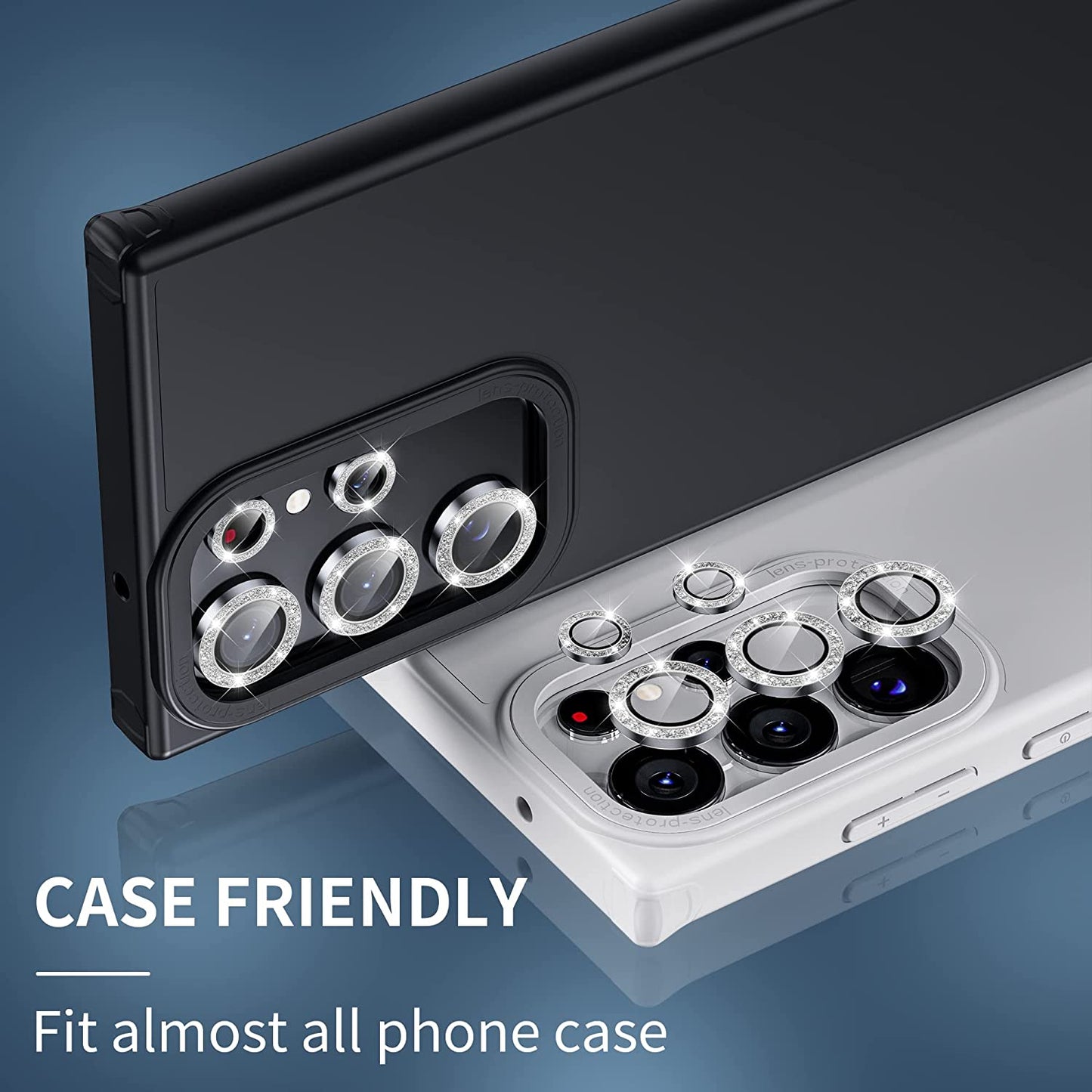 Glitter Camera Lens Protector Case 9H Tempered Glass Films Military-Grade Protection For Samsung S25 S25Plus S25Ultra S24Ultra S24 S24Plus S24FE