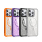 For iPhone 16ProMax 16 15 14 13 12 11 Strong Magnetic Phone Case, Glass Camera Kickstand Protection, Glitter Clear Acrylic Four Corner Shockproof Bumper Hand Feel Hard Full Cover