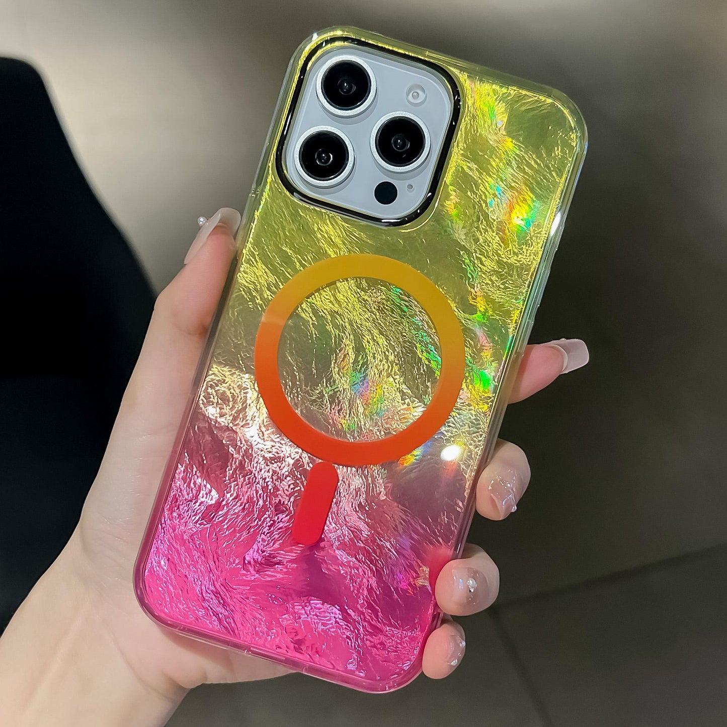 Glacier Texture Magsafe Wireless Charging Case For Samsung S25 S24 S23 S22 Ultra Plus FE Gradient Magnetic Back Cover