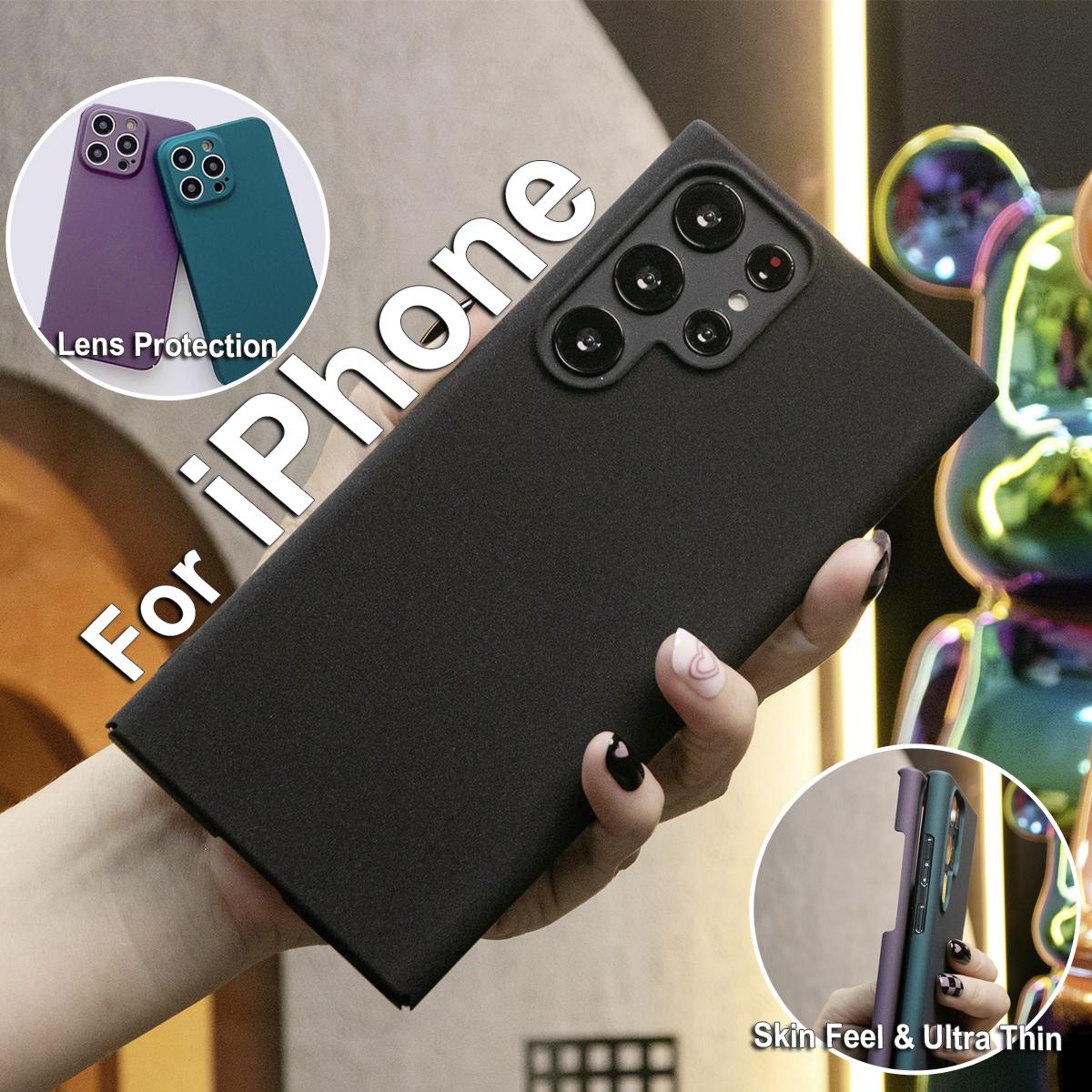 Ultra Thin Sandstone Feel Matte Hard Phone Case For iPhone 16 15 14 13 12 11 XR XSMax X/XS Full Hard Protect Back Phone Cover