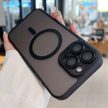 For iPhone 16ProMax 16 15 14 13 12 11 Plus Pro Max Phone Case, Matte Transparent Magnetic Acrylic Slim, Camera Len Protector Cover Protection Hard Full Cover
