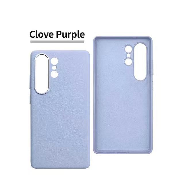 Leather Phone Case For Samsung S25Ultra S25+ S25 Metal Camera Frame Volume Button Full Protective Shockproof Back Cover With Microfiber Lining