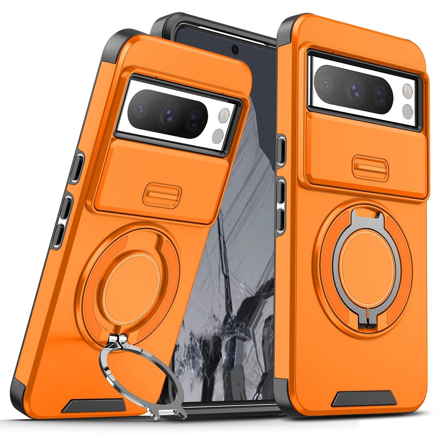 Ring Stand Holder Magnetic Case for Google Pixel  7 7Pro 8A 8Pro 9 Pro XL 9A Silde Camera Cover