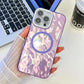 For iPhone 16ProMax 16 15 14 13 Phone Case, Electroplating Magnetic Laser Flow Silk Pattern Acrylic Slim With Glitter Len Protector, Protection Non-Yellowing Hard Cover