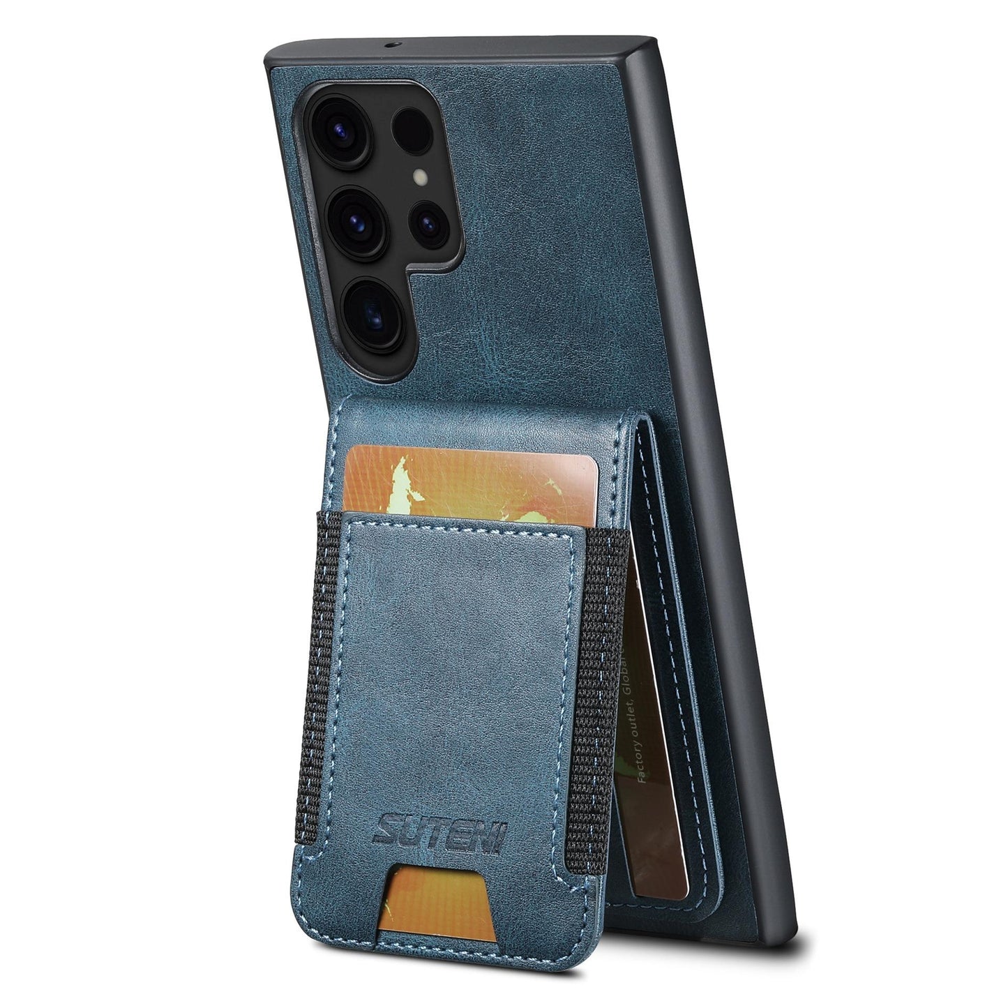 For Samsung S25 S24 S23 S22 Note20 Ultra Plus Phone Case, Smooth Surface Oil Wax Pattern Flip Elasticity Wallet Card Slot Leather Kickstand Magnetic Clasp Shockproof Phone Case