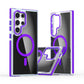 Dual Color Translucency Black Strong Magnetic For Magsafe Phone Case For Samsung S25Ultra S25+ S25 S24Ultra S23FE S23Ultra A55 A35 A25 A16 Metal Frame Shockproof Bumper Acrylic Hard Cover