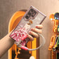 For Samsung S25Ultra S25 S24 S23 S22 Case with Woven Diamond Wristband, Gradient Rhinestone Goddess Glitter Luxury Elegant Plating Case Camera Protection Shockproof Hard Cover